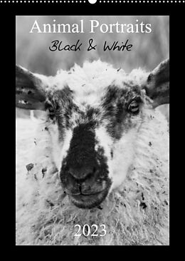Kalender Animal Portraits Black &amp; White 2023 CH Version (Wandkalender 2023 DIN A2 hoch) von Peter Hebgen