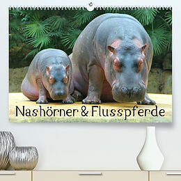 Kalender Nashörner &amp; Flusspferde (Premium, hochwertiger DIN A2 Wandkalender 2023, Kunstdruck in Hochglanz) von Elisabeth Stanzer