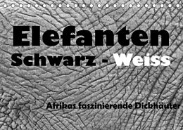 Kalender Elefanten Schwarz - Weiss (Tischkalender 2023 DIN A5 quer) von Angelika Stern