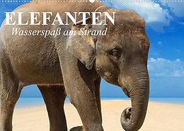 Kalender Elefanten - Wasserspaß am Strand (Wandkalender 2023 DIN A2 quer) von Elisabeth Stanzer