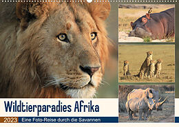 Kalender Wildtierparadies Afrika - Eine Foto-Reise durch die Savannen (Wandkalender 2023 DIN A2 quer) von Michael Herzog
