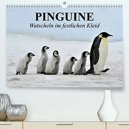 Kalender Pinguine - Watscheln im festlichen Kleid (Premium, hochwertiger DIN A2 Wandkalender 2023, Kunstdruck in Hochglanz) von Elisabeth Stanzer