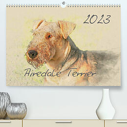 Kalender Airedale Terrier 2023 (Premium, hochwertiger DIN A2 Wandkalender 2023, Kunstdruck in Hochglanz) von Andrea Redecker