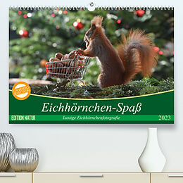 Kalender Eichhörnchen-Spaß (Premium, hochwertiger DIN A2 Wandkalender 2023, Kunstdruck in Hochglanz) von Heike Adam