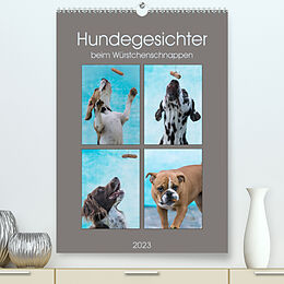 Kalender Hundegesichter beim Würstchenschnappen (Premium, hochwertiger DIN A2 Wandkalender 2023, Kunstdruck in Hochglanz) von Sonja Teßen