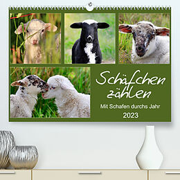 Kalender Schäfchen zählen - Mit Schafen durchs Jahr (Premium, hochwertiger DIN A2 Wandkalender 2023, Kunstdruck in Hochglanz) von Sabine Löwer
