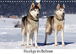 Kalender Huskys im Schnee (Wandkalender 2023 DIN A4 quer) von Katrin Zeller &amp; Christian Kiedy