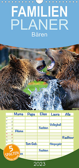 Kalender Familienplaner Bären (Wandkalender 2023 , 21 cm x 45 cm, hoch) von Elisabeth Stanzer