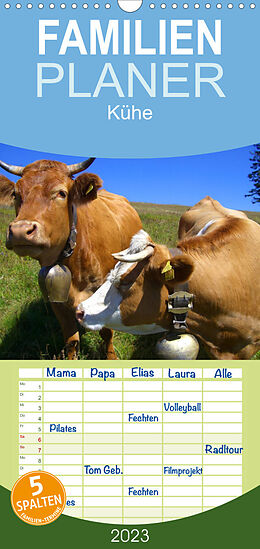 Kalender Familienplaner Kühe (Wandkalender 2023 , 21 cm x 45 cm, hoch) von Elisabeth Stanzer