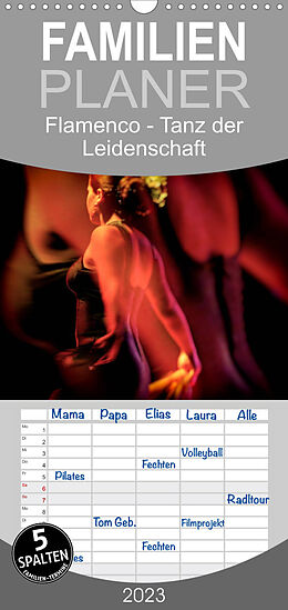 Kalender Familienplaner Flamenco - Tanz der Leidenschaft (Wandkalender 2023 , 21 cm x 45 cm, hoch) von Brigitte Dürr / Gabi Hampe