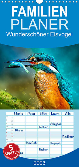 Kalender Familienplaner Wunderschöner Eisvogel (Wandkalender 2023 , 21 cm x 45 cm, hoch) von Peter Roder