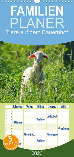 Kalender Familienplaner Tiere auf dem Bauernhof (Wandkalender 2023 , 21 cm x 45 cm, hoch) von kattobello