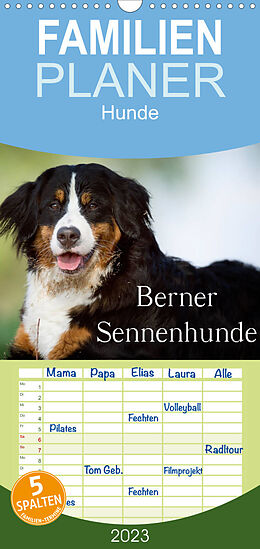 Kalender Familienplaner Berner Sennenhunde (Wandkalender 2023 , 21 cm x 45 cm, hoch) von Nicole Noack