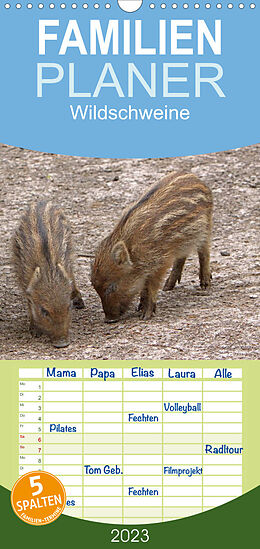 Kalender Familienplaner Wildschweine (Wandkalender 2023 , 21 cm x 45 cm, hoch) von Martina Berg