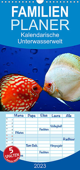 Kalender Familienplaner Kalendarische Unterwasserwelt (Wandkalender 2023 , 21 cm x 45 cm, hoch) von Heike Hultsch