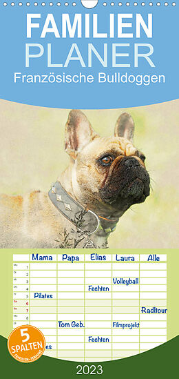 Kalender Familienplaner Französische Bulldoggen 2023 (Wandkalender 2023 , 21 cm x 45 cm, hoch) von Andrea Redecker
