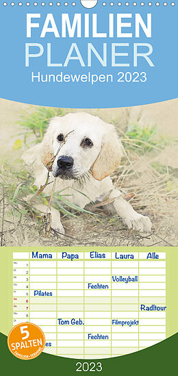 Kalender Familienplaner Hundewelpen 2023 (Wandkalender 2023 , 21 cm x 45 cm, hoch) von Andrea Redecker