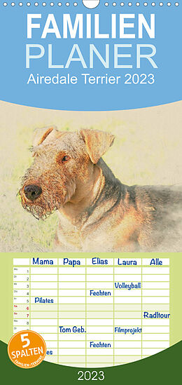 Kalender Familienplaner Airedale Terrier 2023 (Wandkalender 2023 , 21 cm x 45 cm, hoch) von Andrea Redecker