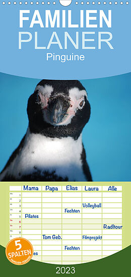 Kalender Familienplaner Pinguine 2023 (Wandkalender 2023 , 21 cm x 45 cm, hoch) von Ilka Groos