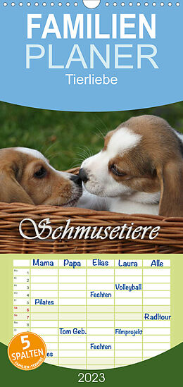 Kalender Familienplaner Schmusetiere (Wandkalender 2023 , 21 cm x 45 cm, hoch) von Antje Lindert-Rottke