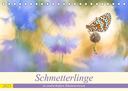 Kalender Schmetterlinge in zauberhaften Blumenwiesen (Tischkalender 2023 DIN A5 quer) von Perdita Petzl