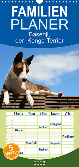 Kalender Familienplaner Basenji, der Kongo-Terrier (Wandkalender 2023 , 21 cm x 45 cm, hoch) von Petra Wobst