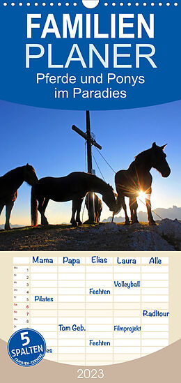Kalender Familienplaner Pferde und Ponys im Paradies (Wandkalender 2023 , 21 cm x 45 cm, hoch) von Christa Kramer