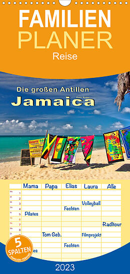 Kalender Familienplaner Die großen Antillen - Jamaica (Wandkalender 2023 , 21 cm x 45 cm, hoch) von Peter Roder