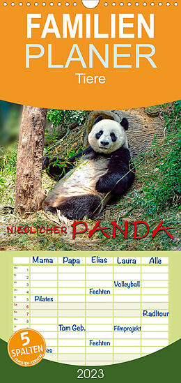 Kalender Familienplaner Niedlicher Panda (Wandkalender 2023 , 21 cm x 45 cm, hoch) von Peter Roder
