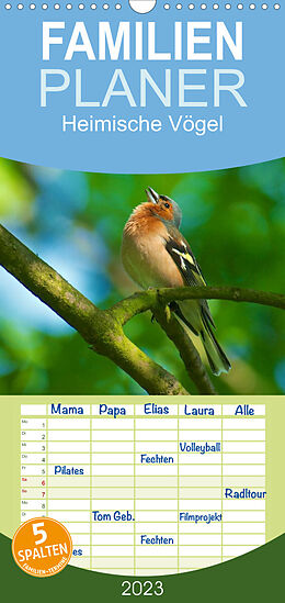 Kalender Familienplaner Heimische Vögel (Wandkalender 2023 , 21 cm x 45 cm, hoch) von Ralf Mooß