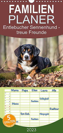 Kalender Familienplaner Entlebucher Sennenhund - treue Freunde (Wandkalender 2023 , 21 cm x 45 cm, hoch) von SchnelleWelten