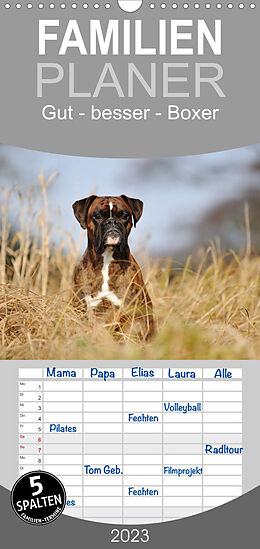 Kalender Familienplaner Gut - besser - Boxer (Wandkalender 2023 , 21 cm x 45 cm, hoch) von Yvonne Janetzek