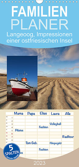 Kalender Familienplaner Langeoog, Impressionen einer ostfriesischen Insel (Wandkalender 2023 , 21 cm x 45 cm, hoch) von Jan Roskamp