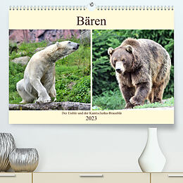 Kalender Bären - Der Eisbär und der Kamtschatka-Braunbär (Premium, hochwertiger DIN A2 Wandkalender 2023, Kunstdruck in Hochglanz) von Arno Klatt