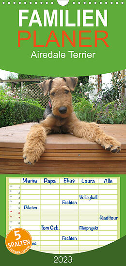 Kalender Familienplaner Airedale Terrier (Wandkalender 2023 , 21 cm x 45 cm, hoch) von Gaby Rottmann