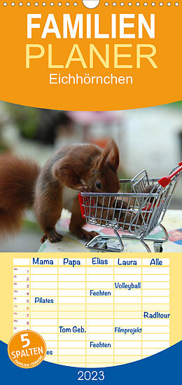 Kalender Familienplaner Spaß mit Eichhörnchen! (Wandkalender 2023 , 21 cm x 45 cm, hoch) von Heike Adam