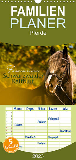 Kalender Familienplaner Faszination Schwarzwälder Kaltblut (Wandkalender 2023 , 21 cm x 45 cm, hoch) von HomSi-Fotos