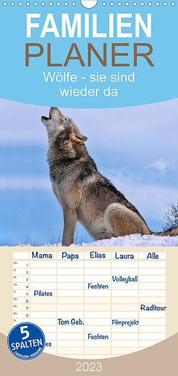 Kalender Familienplaner Wölfe - sie sind wieder da (Wandkalender 2023 , 21 cm x 45 cm, hoch) von Peter Roder