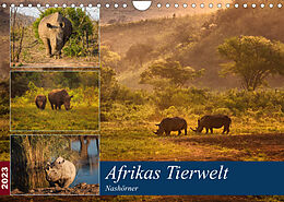 Kalender Afrikas Tierwelt: Nashörner (Wandkalender 2023 DIN A4 quer) von Michael Voß &amp; Doris Jachalke
