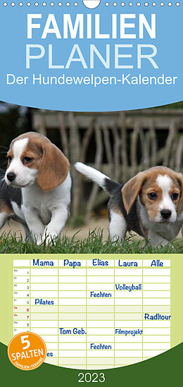 Kalender Familienplaner Der Hundewelpen-Geburtstagskalender (Wandkalender 2023 , 21 cm x 45 cm, hoch) von Pferdografen.de - Antje Lindert Rottke + Martina Berg