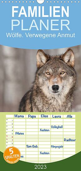 Kalender Familienplaner Wölfe. Verwegene Anmut (Wandkalender 2023 , 21 cm x 45 cm, hoch) von Elisabeth Stanzer