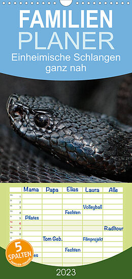 Kalender Familienplaner Einheimische Schlangen ganz nah (Wandkalender 2023 , 21 cm x 45 cm, hoch) von Stefan Dummermuth