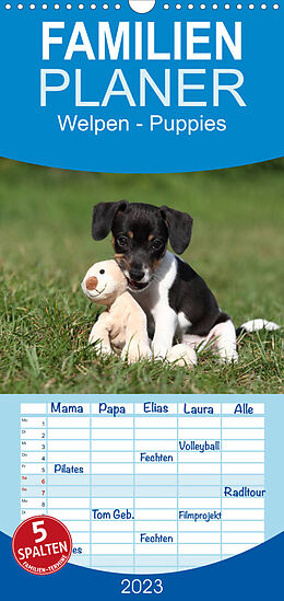 Kalender Familienplaner Welpen - Puppies (Wandkalender 2023 , 21 cm x 45 cm, hoch) von Jeanette Hutfluss