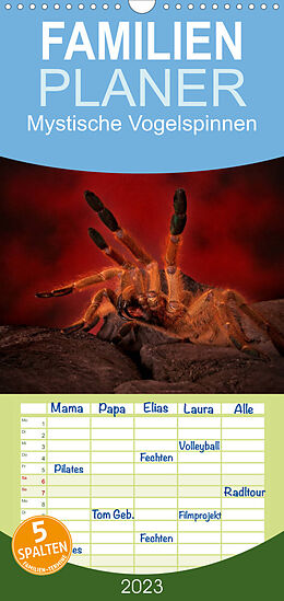Kalender Familienplaner Mystische Vogelspinnen (Wandkalender 2023 , 21 cm x 45 cm, hoch) von Horst Baderschneider