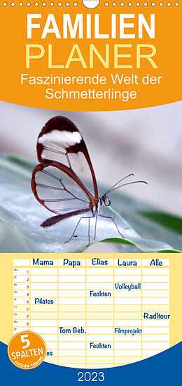Kalender Familienplaner Faszinierende Welt der Schmetterlinge (Wandkalender 2023 , 21 cm x 45 cm, hoch) von Pocketkai