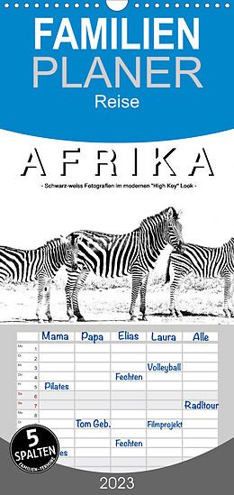 Kalender Familienplaner AFRIKA - Schwarz-weiss Fotografien im modernen &quot;High Key&quot; Look (Wandkalender 2023 , 21 cm x 45 cm, hoch) von ROBERT STYPPA
