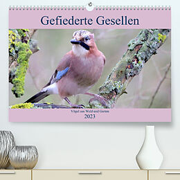 Kalender Gefiederte Gesellen - Vögel aus Wald und Garten (Premium, hochwertiger DIN A2 Wandkalender 2023, Kunstdruck in Hochglanz) von Arno Klatt