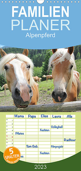 Kalender Familienplaner Alpenpferde (Wandkalender 2023 , 21 cm x 45 cm, hoch) von Katrin Lantzsch