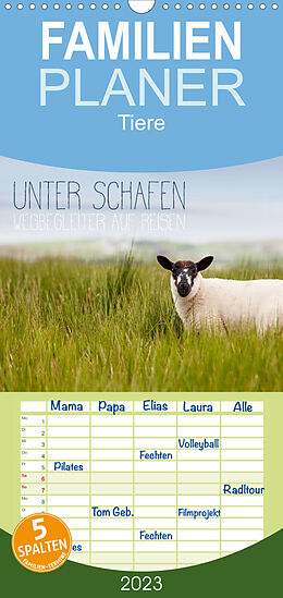 Kalender Familienplaner Unter Schafen - Wegbegleiter auf Reisen (Wandkalender 2023 , 21 cm x 45 cm, hoch) von Lain Jackson