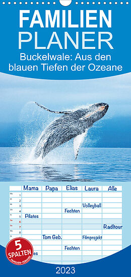 Kalender Buckelwale: Aus den blauen Tiefen der Ozeane - Familienplaner hoch (Wandkalender 2023 , 21 cm x 45 cm, hoch) von CALVENDO